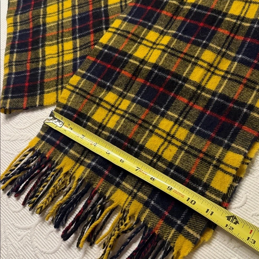 Magasin Yellow Plaid Wool Blend Mens Scarf.